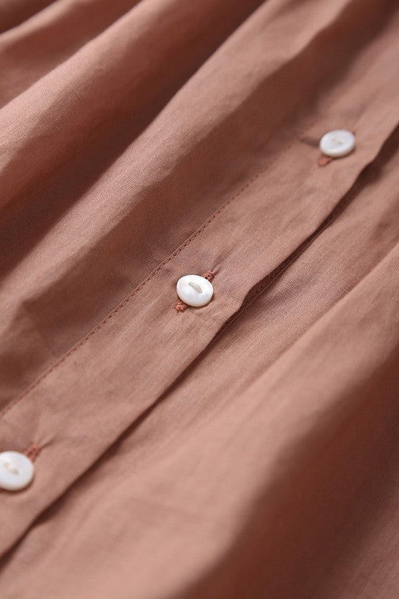 成人時尚質感亞麻襯衫女上衣襯衫短袖亞麻 190712 