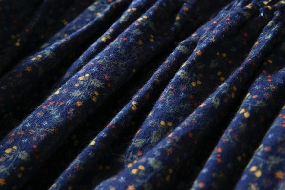 ニュアンスはなつ　大人女子の花柄ワンピース　起毛感ある素材　コットンワンピース201201