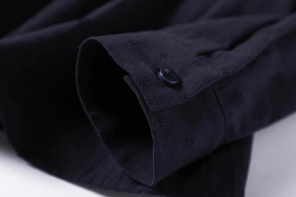 圓點提花棉麻布料襯衫女衫210902，恰到好處的寬鬆，恰到好處的優雅。