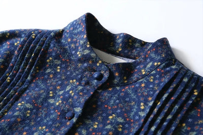 ニュアンスはなつ　大人女子の花柄ワンピース　起毛感ある素材　コットンワンピース201201