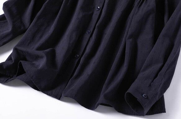 圓點提花棉麻布料襯衫女衫210902，恰到好處的寬鬆，恰到好處的優雅。