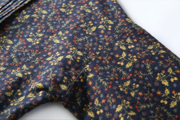 ニュアンスはなつ　大人女子の花柄ワンピース　起毛感ある素材　コットンワンピース201201