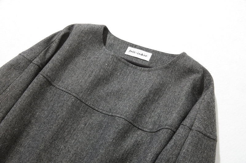 非常流行的復古圖案厚厚秋冬連身裙寬鬆襯裡221002-3