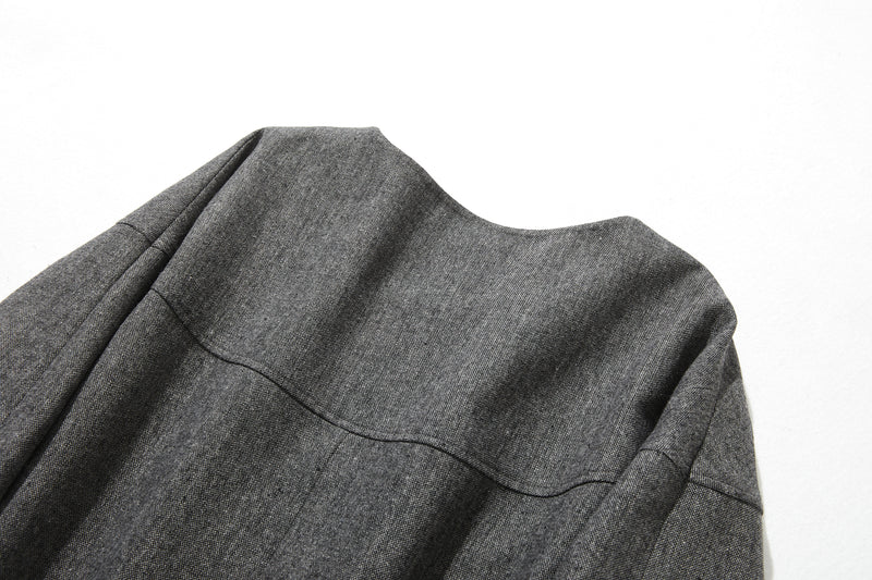 非常流行的復古圖案厚厚秋冬連身裙寬鬆襯裡221002-3