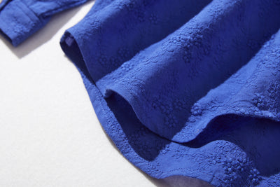 享受繡花布料 Yoke switch 聚攏襯衫上衣 米色 220203