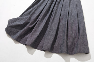 Moderately elegant denim skirt, tucked skirt, long skirt 221201-1