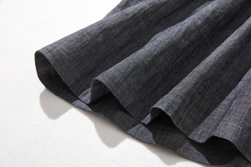 Moderately elegant denim skirt, tucked skirt, long skirt 221201-1