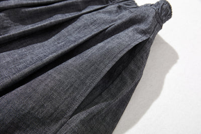 Moderately elegant denim skirt, tucked skirt, long skirt 221201-1