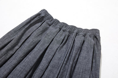 Moderately elegant denim skirt, tucked skirt, long skirt 221201-1
