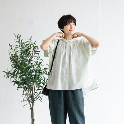 限時 10% 折扣★均衡時尚的外觀讓您與眾不同有機棉短袖襯衫 220706