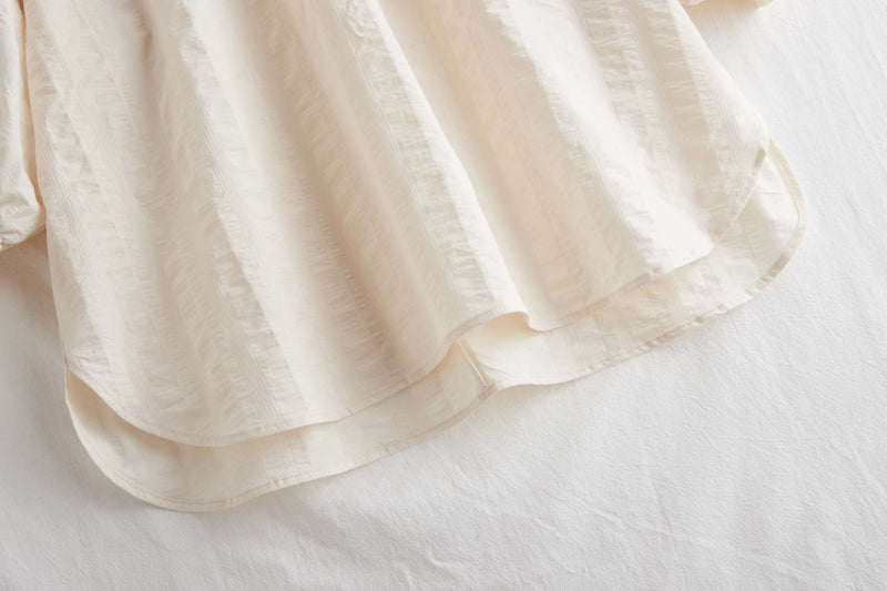 限時 10% 折扣★舒適的提花布料，外觀華麗 100% 純棉 3/4 袖襯衫 220807