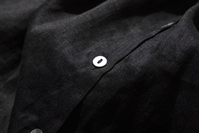 さらりと着心地良い　夏の定番シャツブラウス フリル袖 麻100％　220513