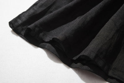 さらりと着心地良い　夏の定番シャツブラウス フリル袖 麻100％　220513