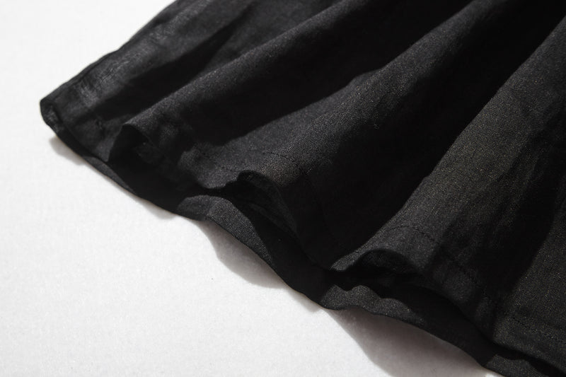 さらりと着心地良い　夏の定番シャツブラウス フリル袖 麻100％　220513