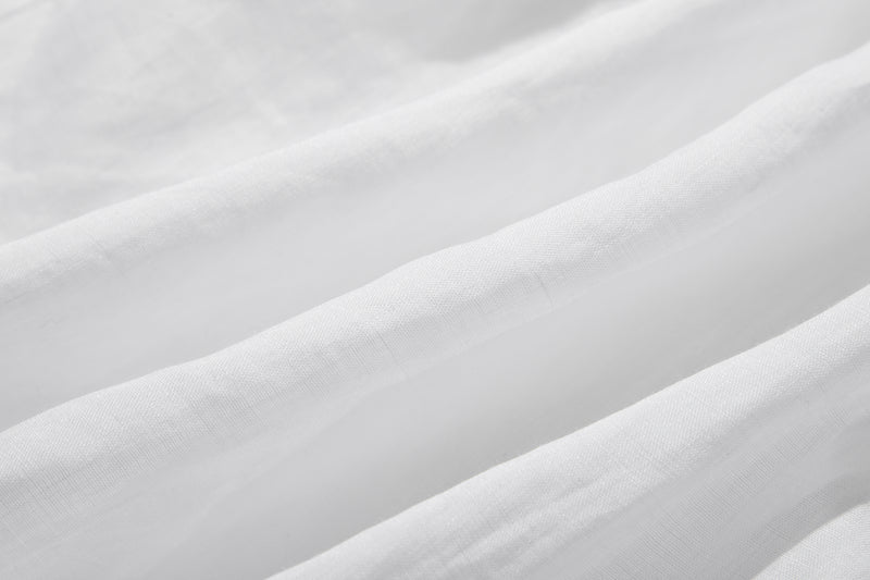 さらりと着心地良い　夏の定番シャツブラウス フリル袖 麻100％　220513