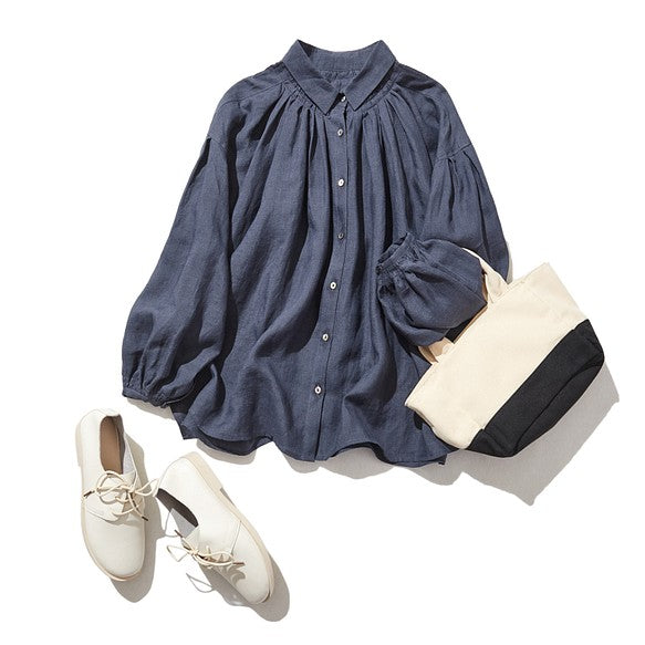 亞麻襯衫 亞麻長袖 220606 可搭配多種服裝