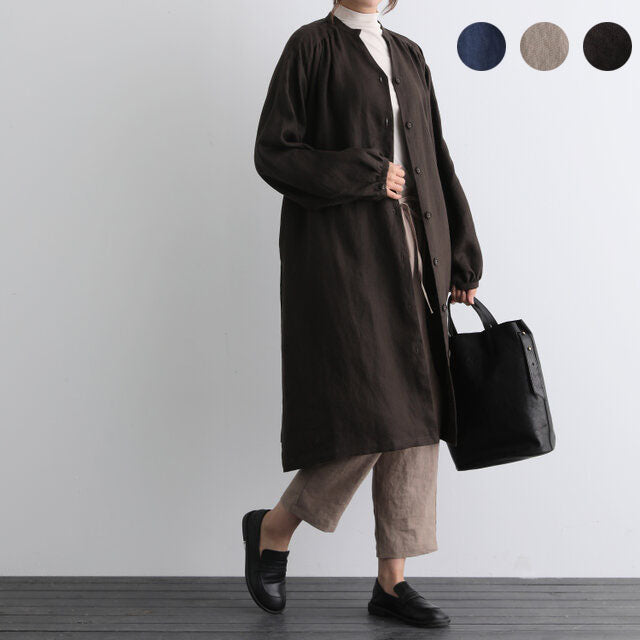 蓬鬆秋色罩衫裙配腰帶長袖連身裙三色 200910